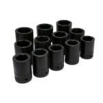 Juego de dados largos de impacto cuadro de 1", 6 puntas, en pulgadas, 12 piezas Urrea 10000L