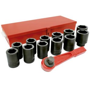 Juego de dados largos y accesorios de impacto en pulgadas cuadro de 1", 14 piezas Urrea 10000LH