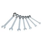 Juego de llaves combinadas pulido espejo de matraca reversible en pulgadas, 7 piezas Surtek 100574