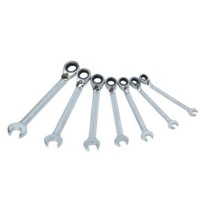 Juego de llaves combinadas pulido espejo de matraca reversible en pulgadas, 7 piezas Surtek 100574