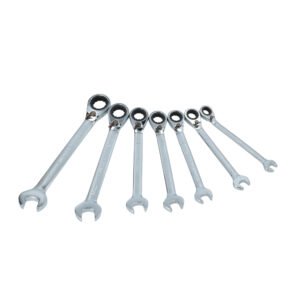 Juego de llaves combinadas pulido espejo de matraca reversible métricas, 7 piezas Surtek 100575