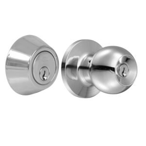 Combo de pomo tubulares de bola función doble, acero inoxidable, llave estándar, blíster Lock 10CB
