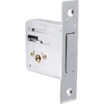 Cerrojo para embutir auxiliar, función doble, níquel satinado, llave tetra, en caja Lock 10CE