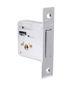 Cerrojo para embutir auxiliar, función doble, níquel satinado, llave tetra, en caja Lock 10CE