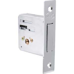 Cerrojo para embutir auxiliar, función doble, níquel satinado, llave tetra, en caja Lock 10CE