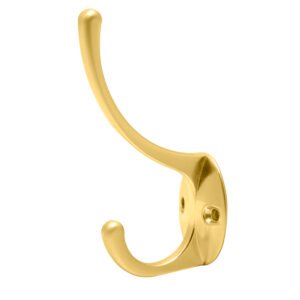 Gancho perchero sombrero y abrigo, latón brillante Lock 10PE