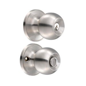 Pomo tubular bola función recámara, acero inoxidable, llave estándar, blíster Lock 10PO