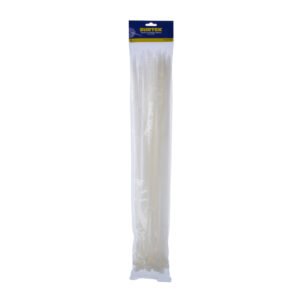 Cinchos plásticos 400 x 7.6 mm, tensión 55 Kg de 50 piezas color blanco Surtek 114225