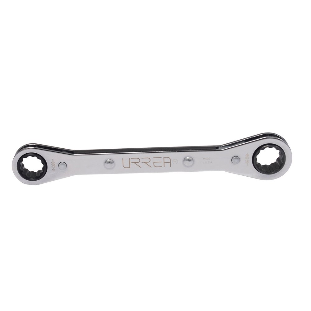 Llave de estrías pulido espejo plana de matraca en pulgadas, 12 puntas, 5/8" x 3/4" Urrea 1195