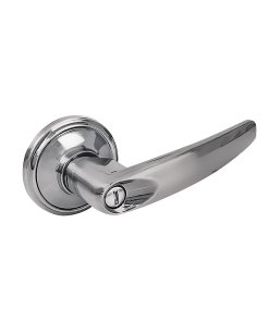 Manija tubular recta función baño, níquel satinado, llave estándar, blíster Lock 11MA