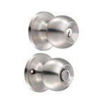 Pomo tubular bola función baño, acero inoxidable, llave estándar, blíster Lock 11PO