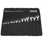 Juego de llaves combinadas satinadas métricas, 12 puntas, 25 piezas Urrea 1200QMA