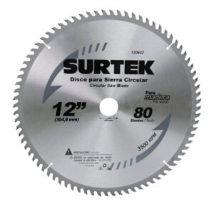 Disco para sierra circular para corte madera 80 dientes, 12" Surtek 120632