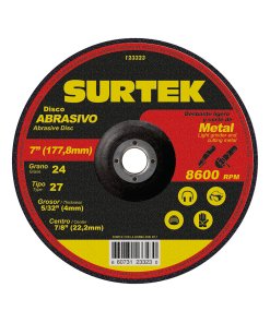 Disco abrasivo tipo 27 para metal 7" x 5/32" Surtek 123323