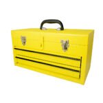 Caja portaherramientas metálica color amarillo con 2 gavetas 18" x 9" x 11" Surtek 125107