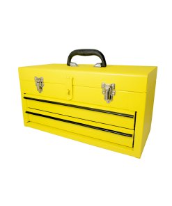 Caja portaherramientas metálica color amarillo con 2 gavetas 18" x 9" x 11" Surtek 125107