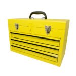 Caja portaherramientas metálica color amarillo con 3 gavetas 11" x 18" x 9" Surtek 125111