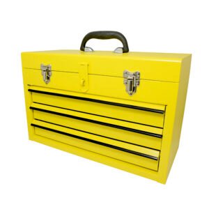 Caja portaherramientas metálica color amarillo con 3 gavetas 11" x 18" x 9" Surtek 125111