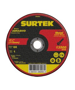 Disco abrasivo tipo 1 para metal 4-1/2" x 1.2 mm Surtek 128203