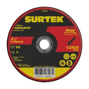 Disco abrasivo tipo 1 para metal 4-1/2" x 1.2 mm Surtek 128203