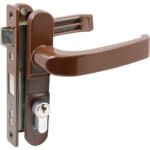 Cerradura Euro para puerta de aluminio función doble, café, llave estándar Lock 12CL