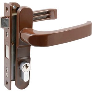 Cerradura Euro para puerta de aluminio función doble, café, llave estándar Lock 12CL