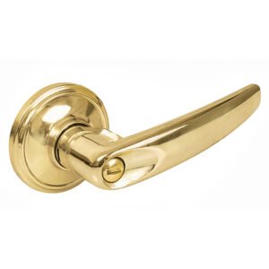 Manija tubular recta función entrada y recámara, latón brillante, llave estándar, blíster Lock 12MA