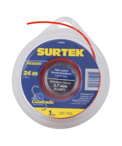 Nailon para desbrozadora cuadrado, 3.7 mm x 24 m Surtek 130804