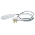 Extensión eléctrica plana aterrizada color amarillo, 1 m Surtek 136051