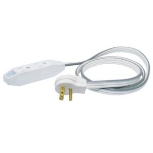 Extensión eléctrica plana aterrizada color amarillo, 5 m Surtek 136053