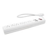 Multicontacto de barra 6 entradas 2 USB cable 50 cm Surtek 136204