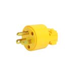 Clavija blindada plástica aterrizada, color amarillo Surtek 136509