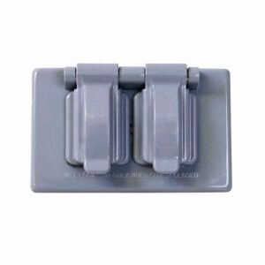 Placa doble plástica para intemperie, línea estándar, color gris Surtek 136612