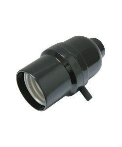 Portalámpara con apagador de paso, color negro Surtek 136655