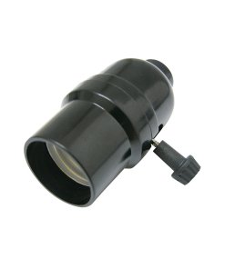 Portalámpara con apagador tipo llave, color negro Surtek 136657
