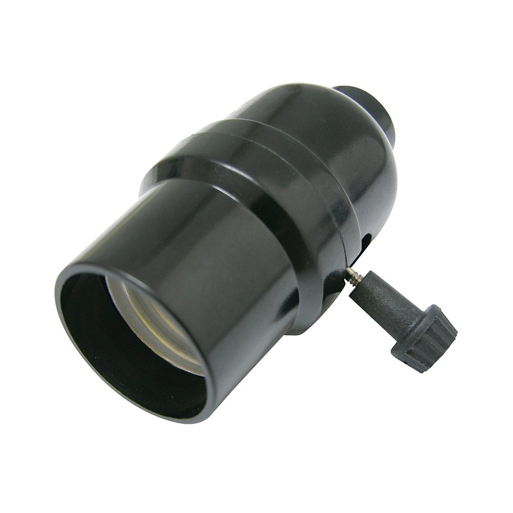 Portalámpara con apagador tipo llave, color negro Surtek 136657