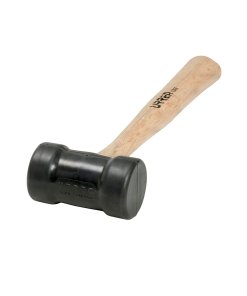 Mazo con cabeza de hule negro con mango de madera de encino de 14", 16 oz Urrea 1367