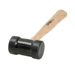 Mazo con cabeza de hule negro con mango de madera de encino de 14", 16 oz Urrea 1367