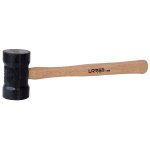 Mazo con cabeza de hule negro con mango de madera de encino de 16", 22 oz Urrea 1368