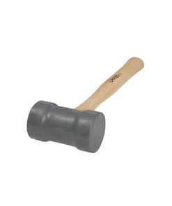 Mazo con cabeza de hule gris con mango de madera de encino de 16", 22 oz Urrea 1368G