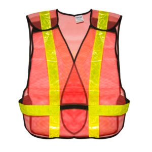 Chaleco de seguridad de malla de poliéster 5 puntos naranja unitalla Surtek 137375