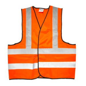 Chaleco de seguridad con cintas reflejantes plateadas naranja unitalla Surtek 137377