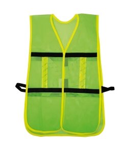 Chaleco de seguridad de malla de poliéster con ajuste de doble gancho verde unitalla Surtek 137492