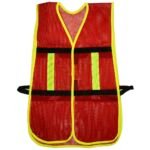 Chaleco de seguridad de malla de poliéster con ajuste de doble gancho rojo unitalla Surtek 137494