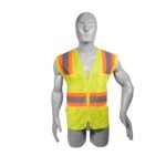Chaleco de seguridad de alta visibilidad con cierre y 6 bolsas naranja unitalla Surtek 137496
