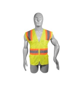 Chaleco de seguridad de alta visibilidad con cierre y 6 bolsas naranja unitalla Surtek 137496