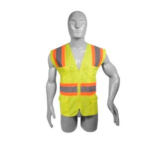 Chaleco de seguridad de alta visibilidad con cierre y 6 bolsas naranja unitalla Surtek 137496