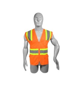 Chaleco de seguridad de alta visibilidad con cierre y 6 bolsas amarillo unitalla Surtek 137497