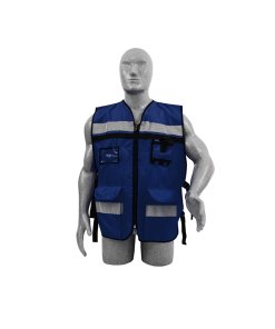Chaleco de seguridad tipo supervisor abierto con reflejante azul unitalla Surtek 137589