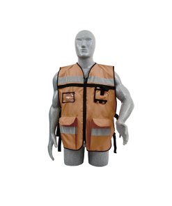 Chaleco de seguridad tipo supervisor abierto con reflejante beige unitalla Surtek 137590
